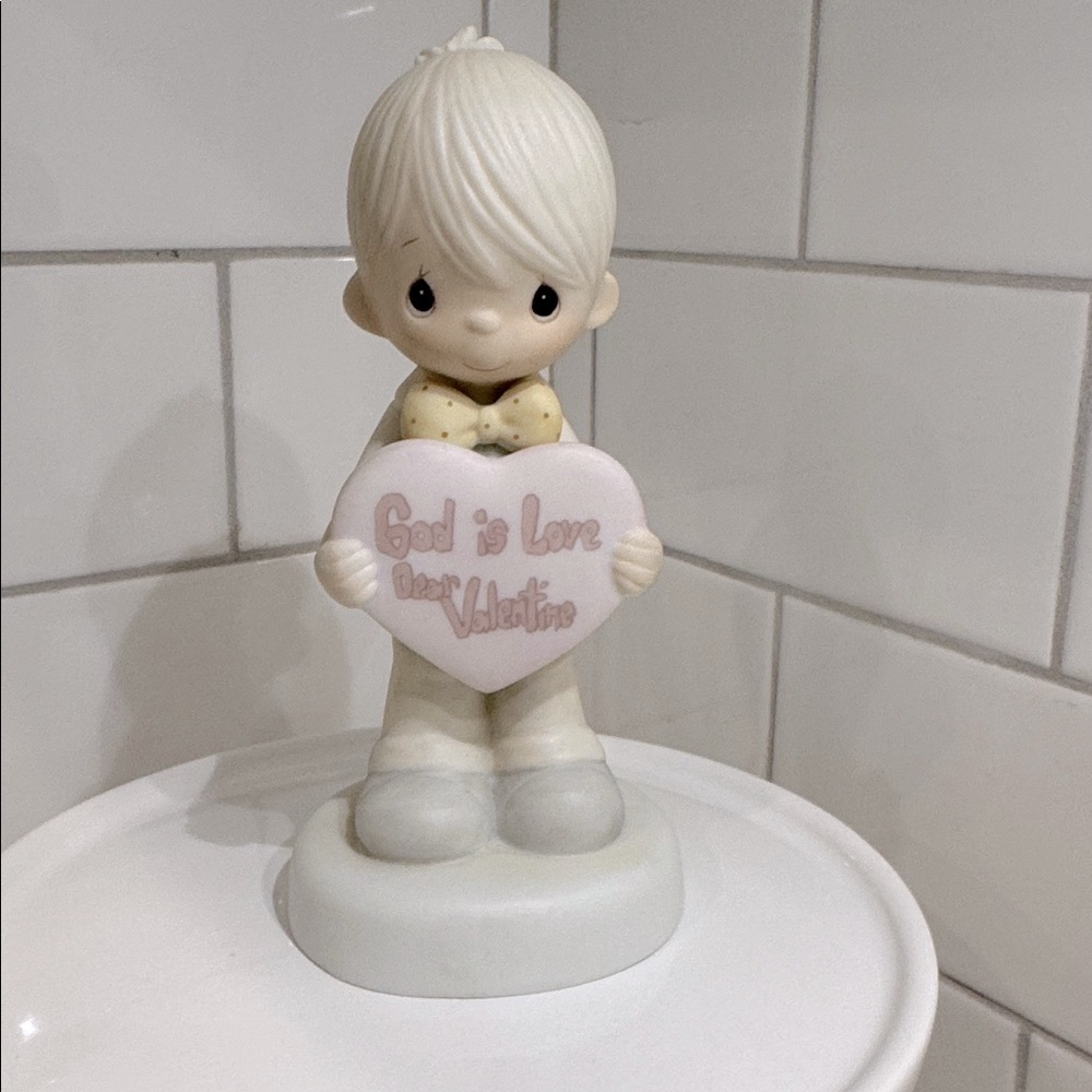 Precious Moments Figurine | Vintage 1981 | “God Is Love, Dear Valentine” | Boy